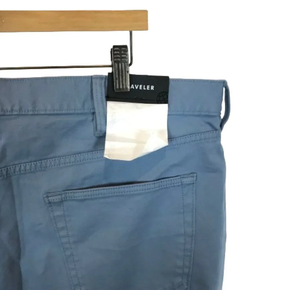 NWT Mens Size 40 40x32 Banana Republic Blue Slim Twill Traveler Pant 2.0 NEW